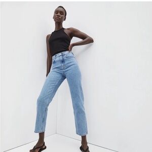 Everlane The Way High Jean Organic Cotton Pale Blue Wash Size 26 Long (FLAW)